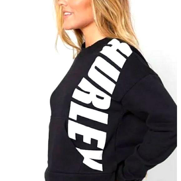 Hurley Sport Block Black Women's Fleece Crew - Picture 2 of 3